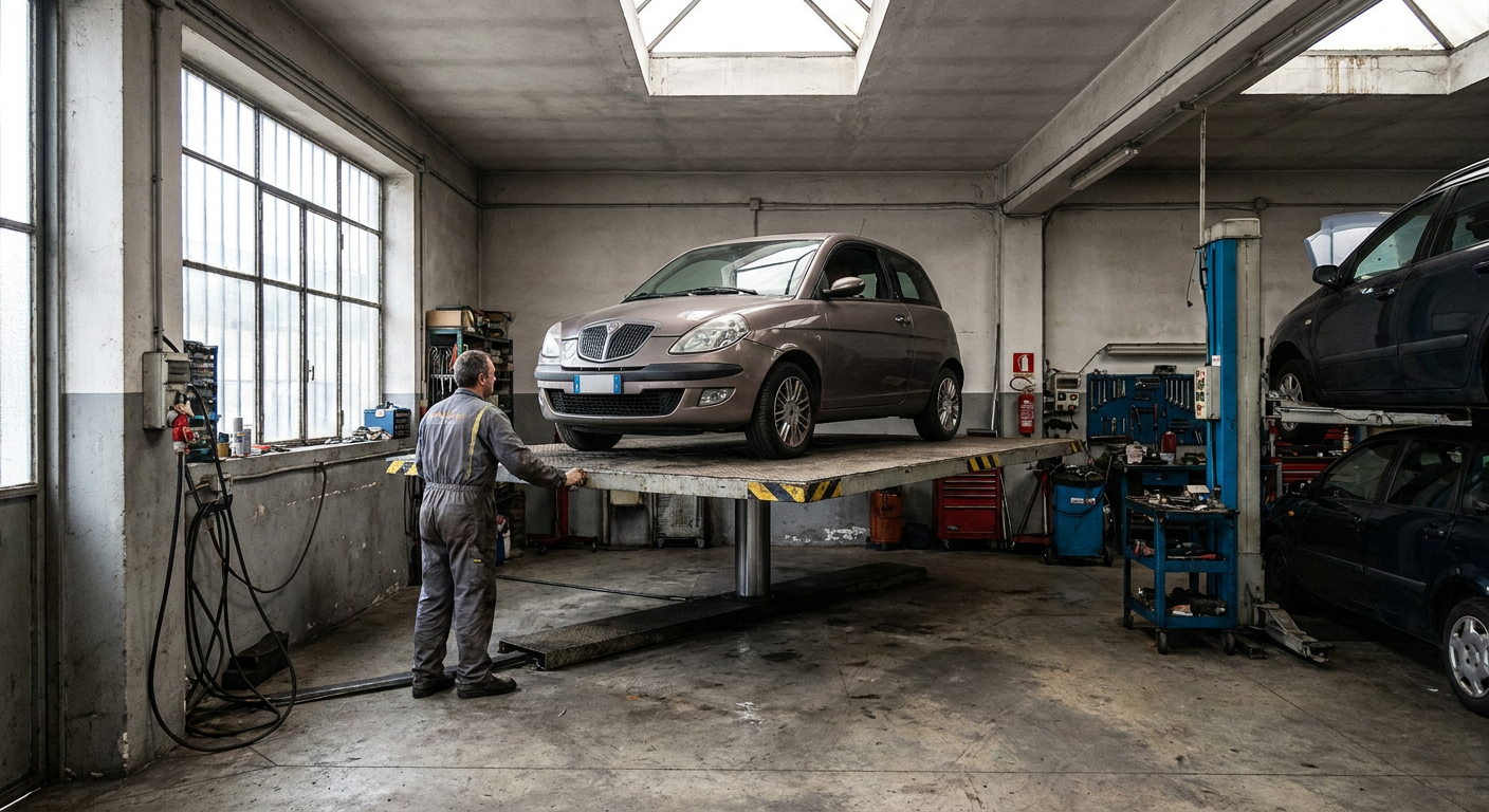 Piattaforma sollevamento auto: rotazione e spazio ottimizzato